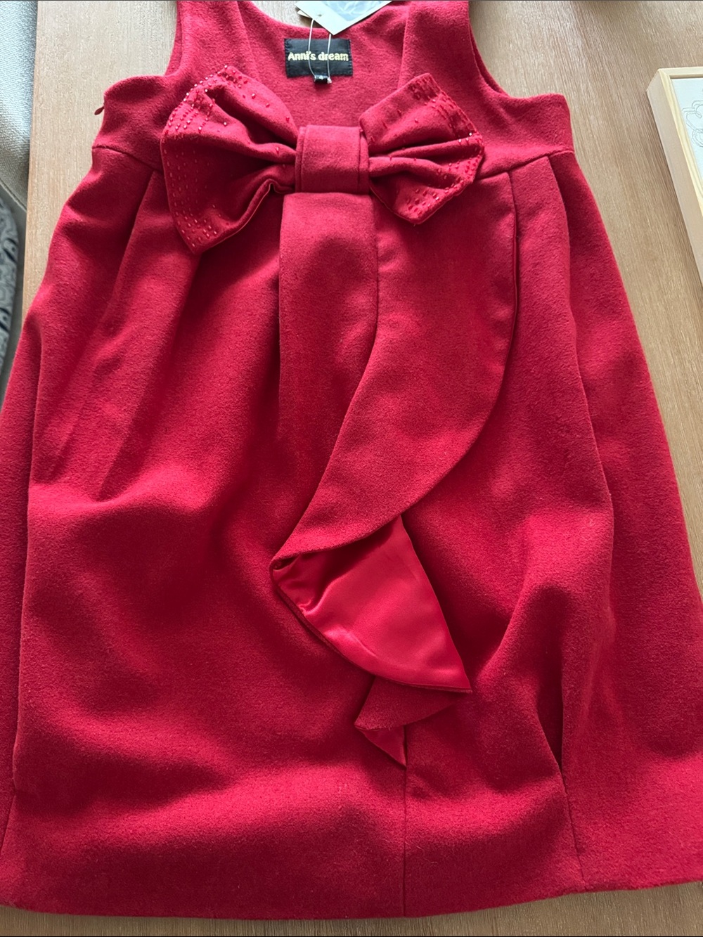 Red Bow-Front Dress - Picture 3 of 6